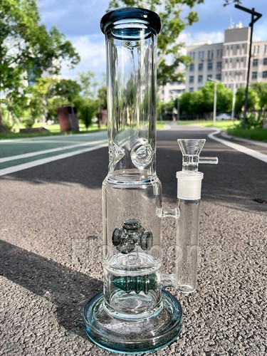 Heavy glass bong percolate - 13",