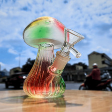 4.7" Colorful Glass Mushroom