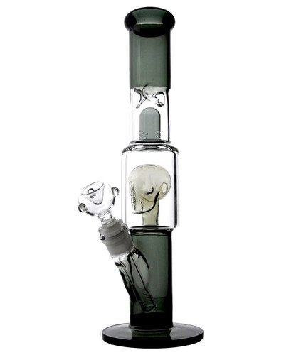 Gray skull glass - 12",