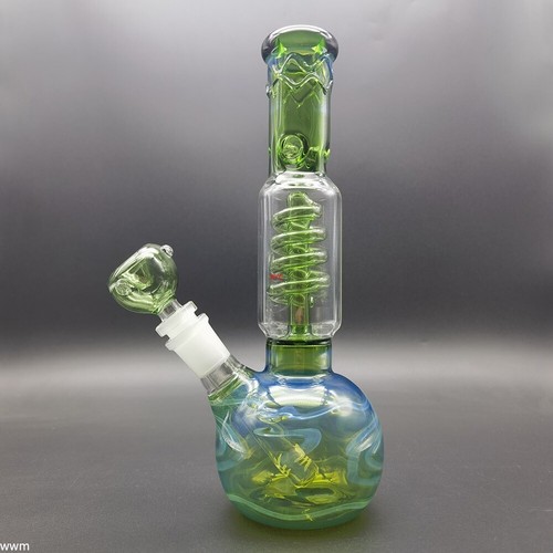 Heavy green glass water - 9.5",