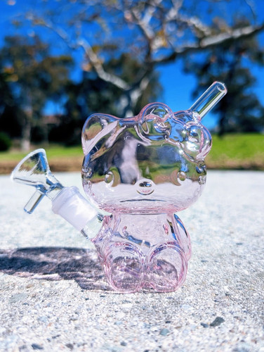 Bong vetro gattino rosa - in,
