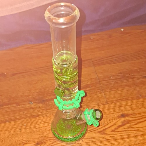 Glass water pipe bong green - bong, w/