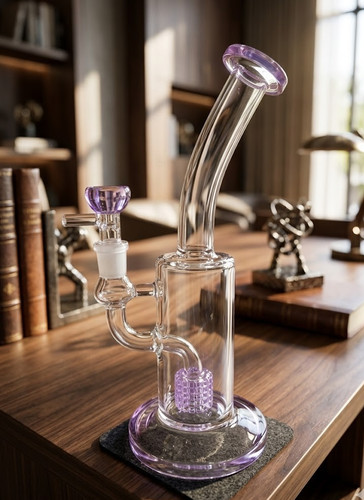 Purple glass water pipe - 10",