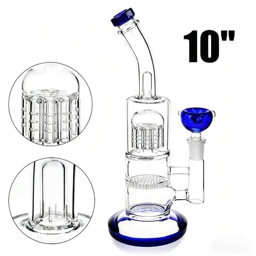 Blue heavy glass bong - blue,