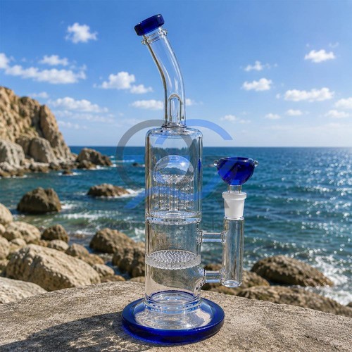 Blue heavy glass bong - heavy,