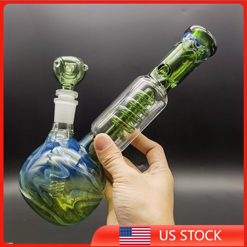 Green glass water pipe - water,