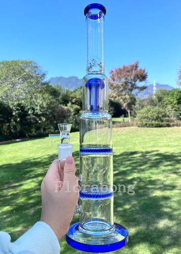 Blue glass bong smoking - blue,